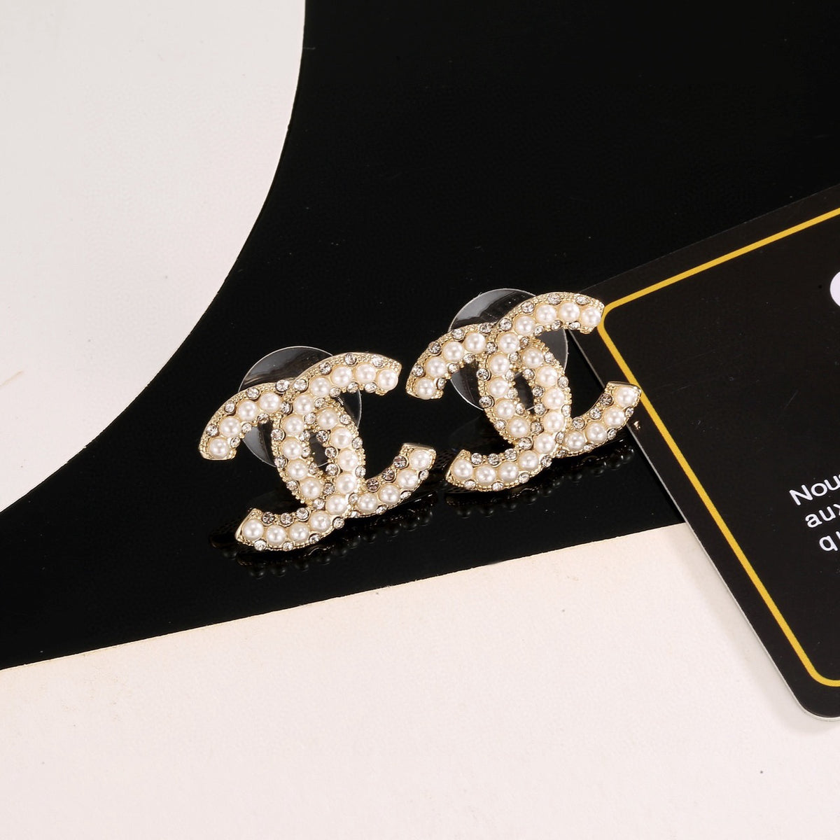 Signature Emblem Stud Earrings in Gold-Tone – Design 049 main product view