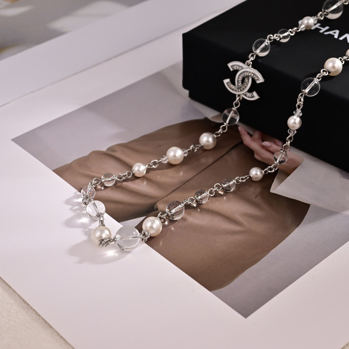Signature Emblem Pendant Necklace in Polished Metal-Tone – Design 111 close-up detail