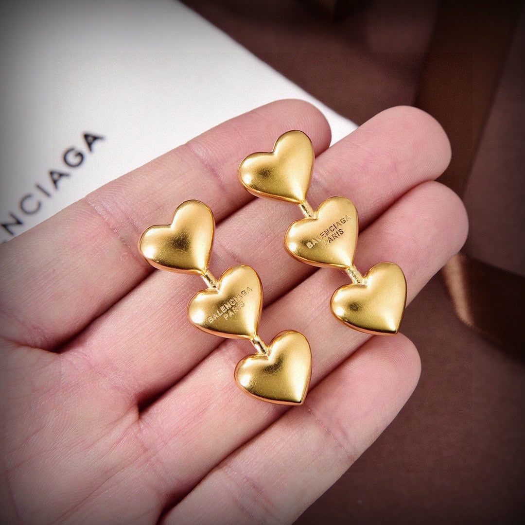 Ring Motif Stud Earrings in Gold-Tone main product view