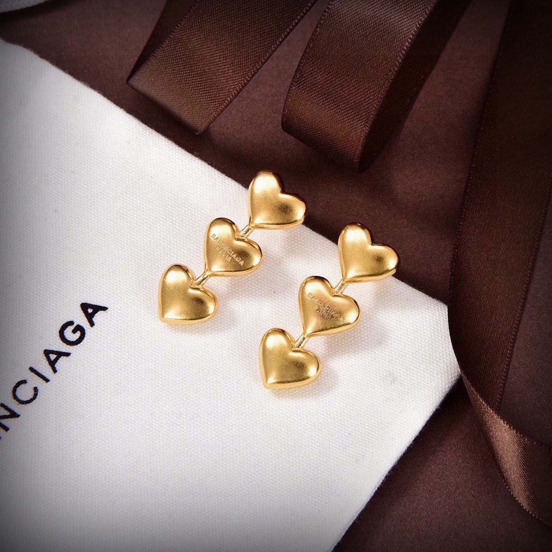 Ring Motif Stud Earrings in Gold-Tone front product view
