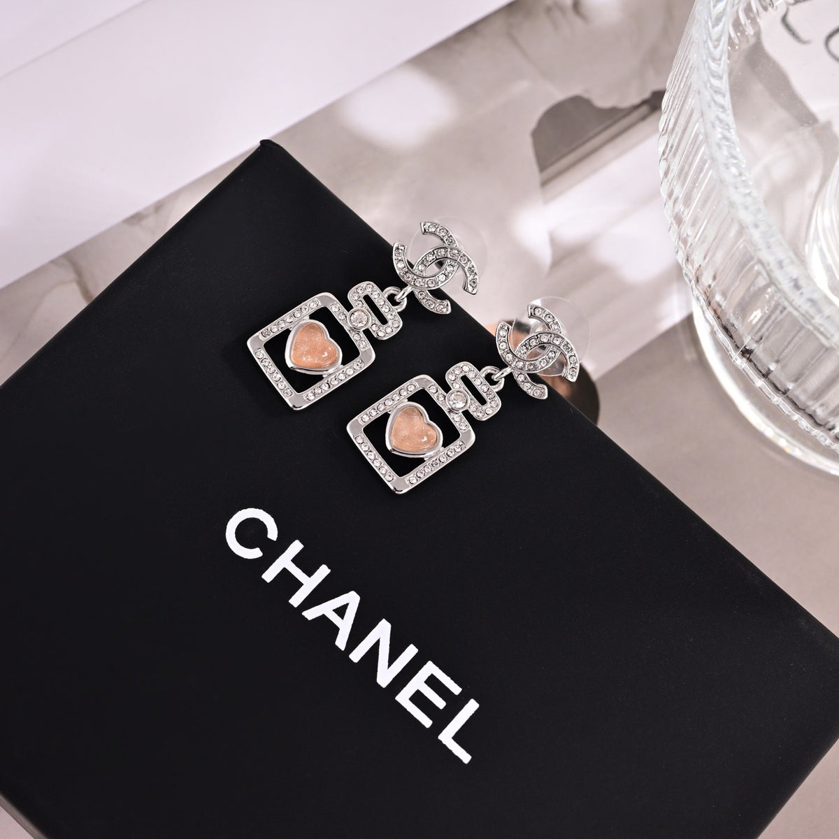 Signature Emblem Stud Earrings in Polished Metal-Tone – Design 112 styled product view