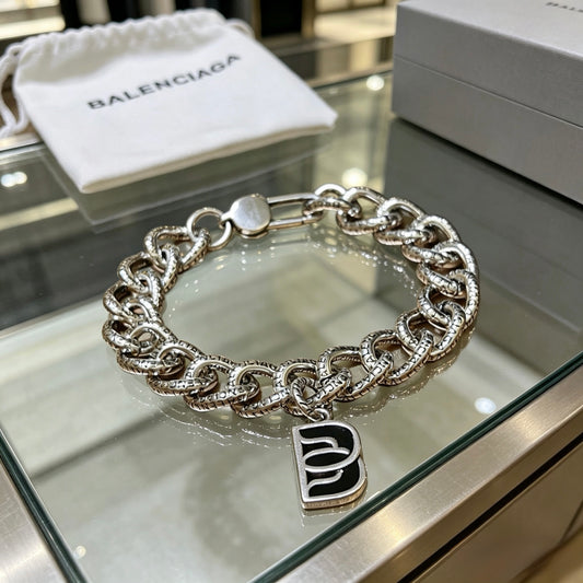 Geometric Emblem Bracelet in Polished Metal-Tone – Design 071 main product view