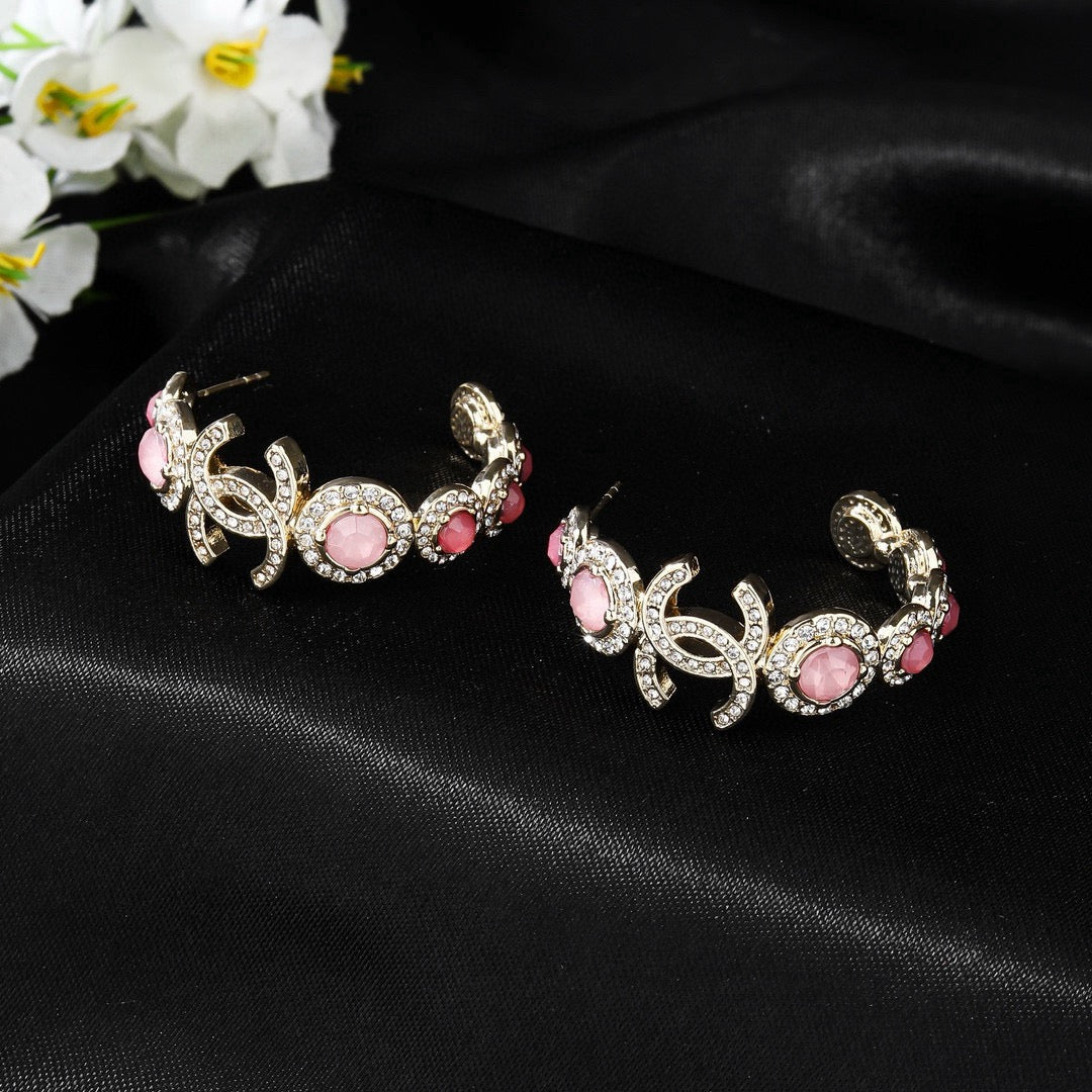 Signature Emblem Statement Earrings in Polished Metal-Tone – Design 045 main product view