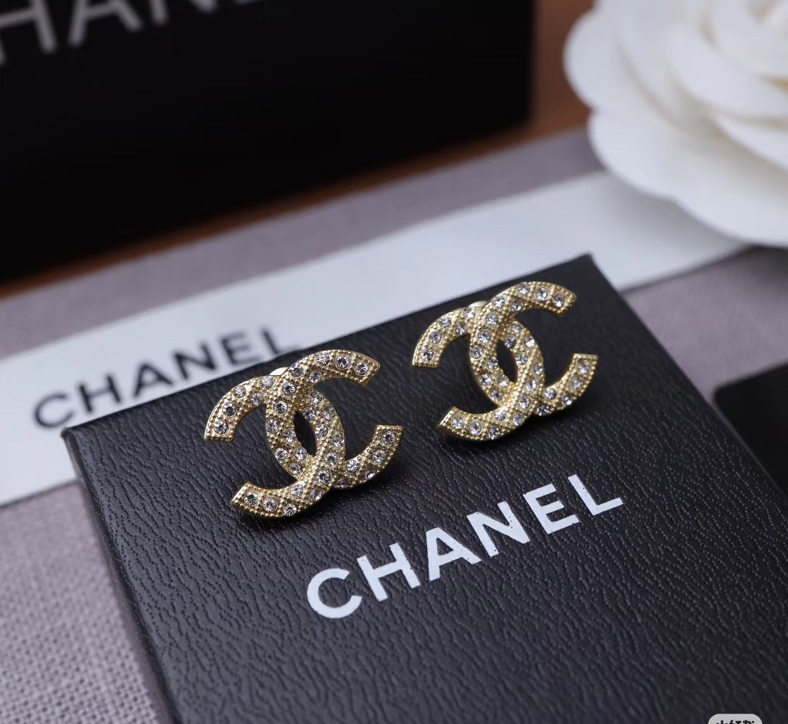 Signature Emblem Stud Earrings in Silver-Tone – Design 027 detail view
