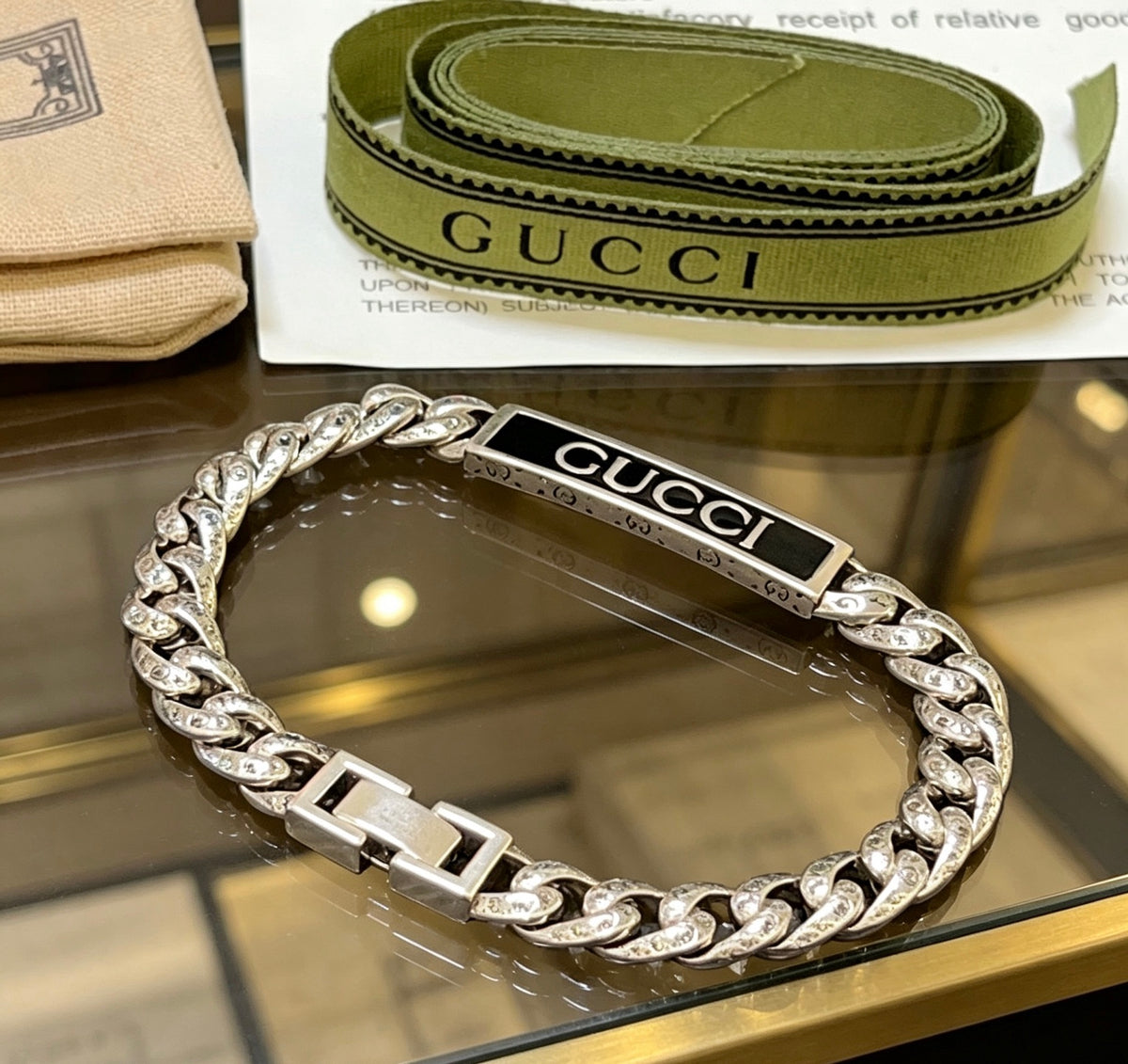 Floral Bracelet in Polished Metal-Tone – Design 020 front product view