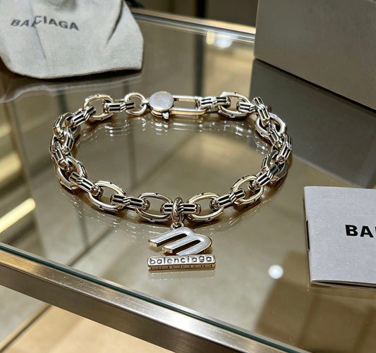 Geometric Emblem Bracelet in Polished Metal-Tone – Design 074 main product view