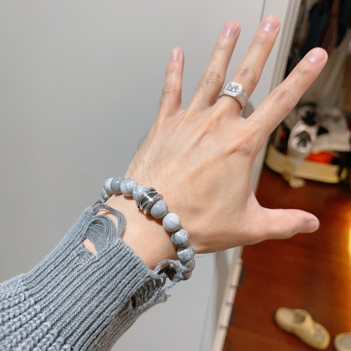 Geometric Emblem Statement Ring in Polished Metal-Tone – Design 142 main product view
