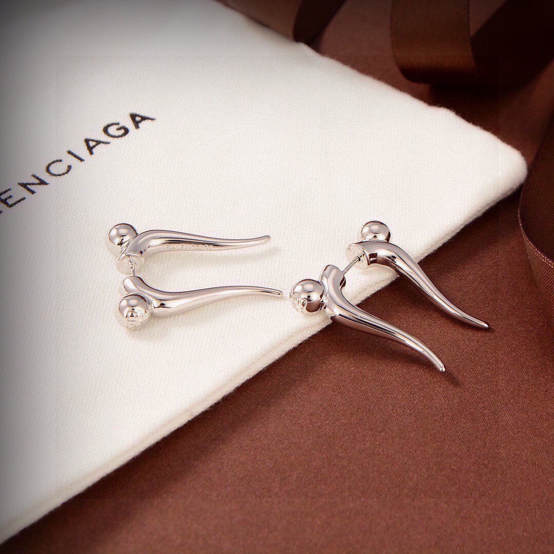 Geometric Emblem Stud Earrings in Gold-Tone – Design 013 styled product view