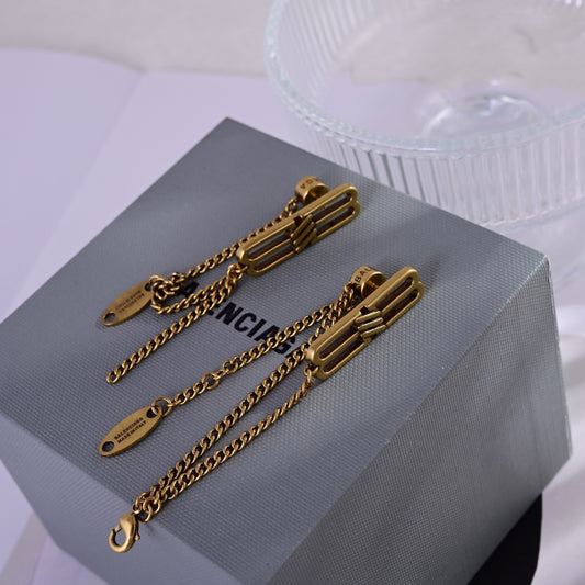 Ring Motif Statement Earrings in Gold-Tone – Design 012 main product view