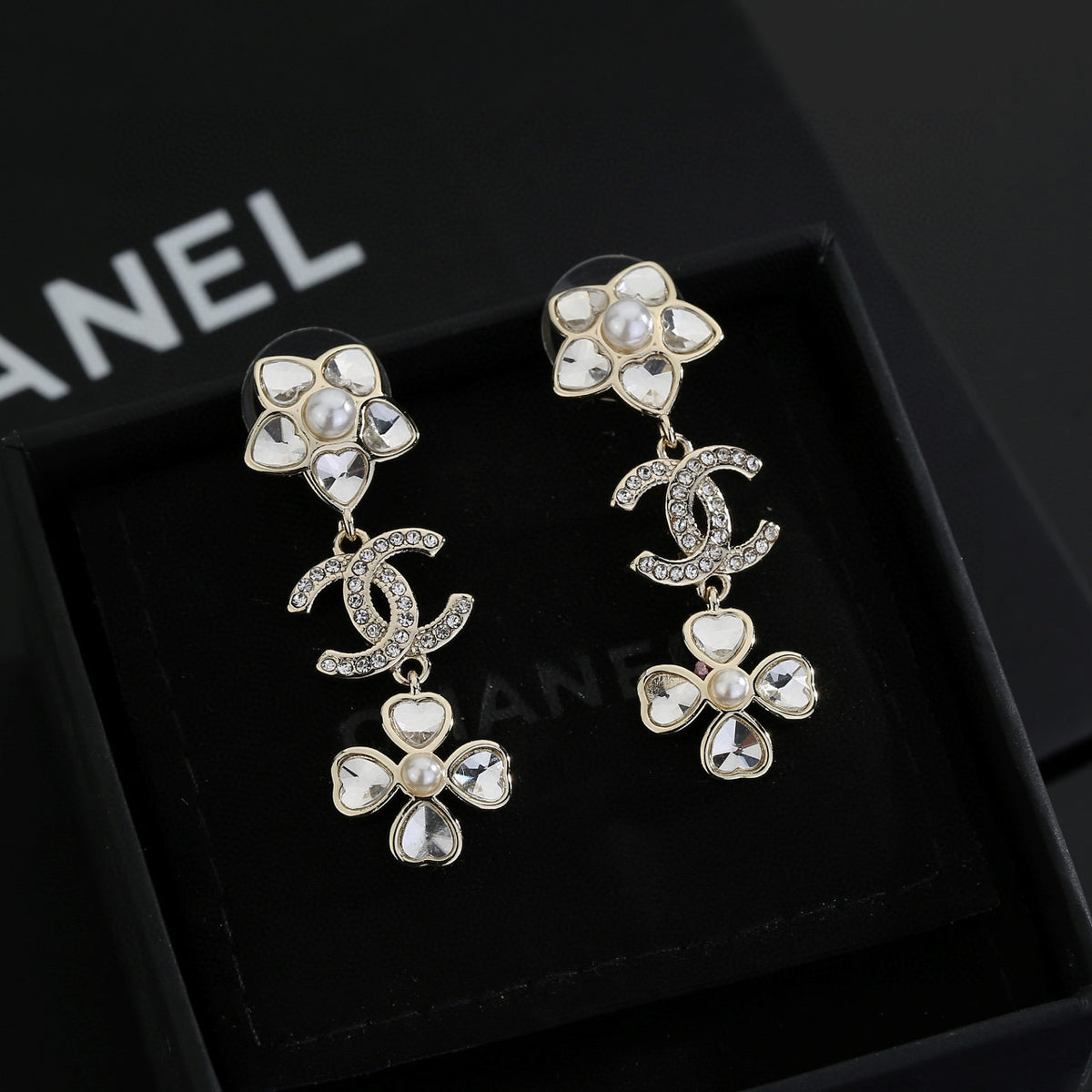 Signature Emblem Stud Earrings in Gold-Tone – Design 015 styled product view