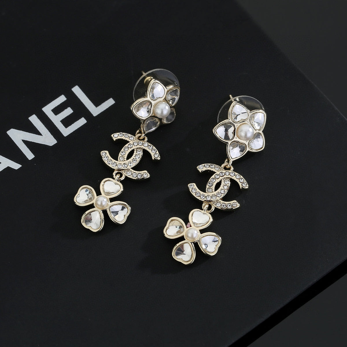Signature Emblem Stud Earrings in Gold-Tone – Design 015 main product view