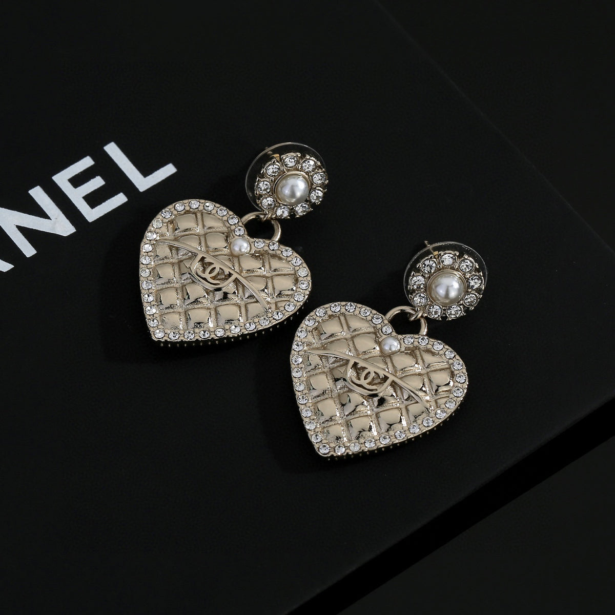 Signature Emblem Stud Earrings in Gold-Tone – Design 014 front product view