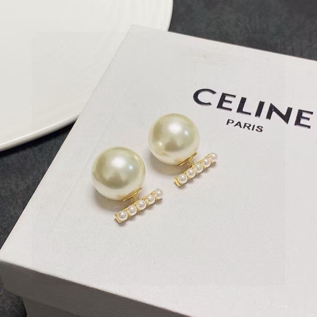 Signature Emblem Pearl-Detail Stud Earrings – Pearl Detail main product view