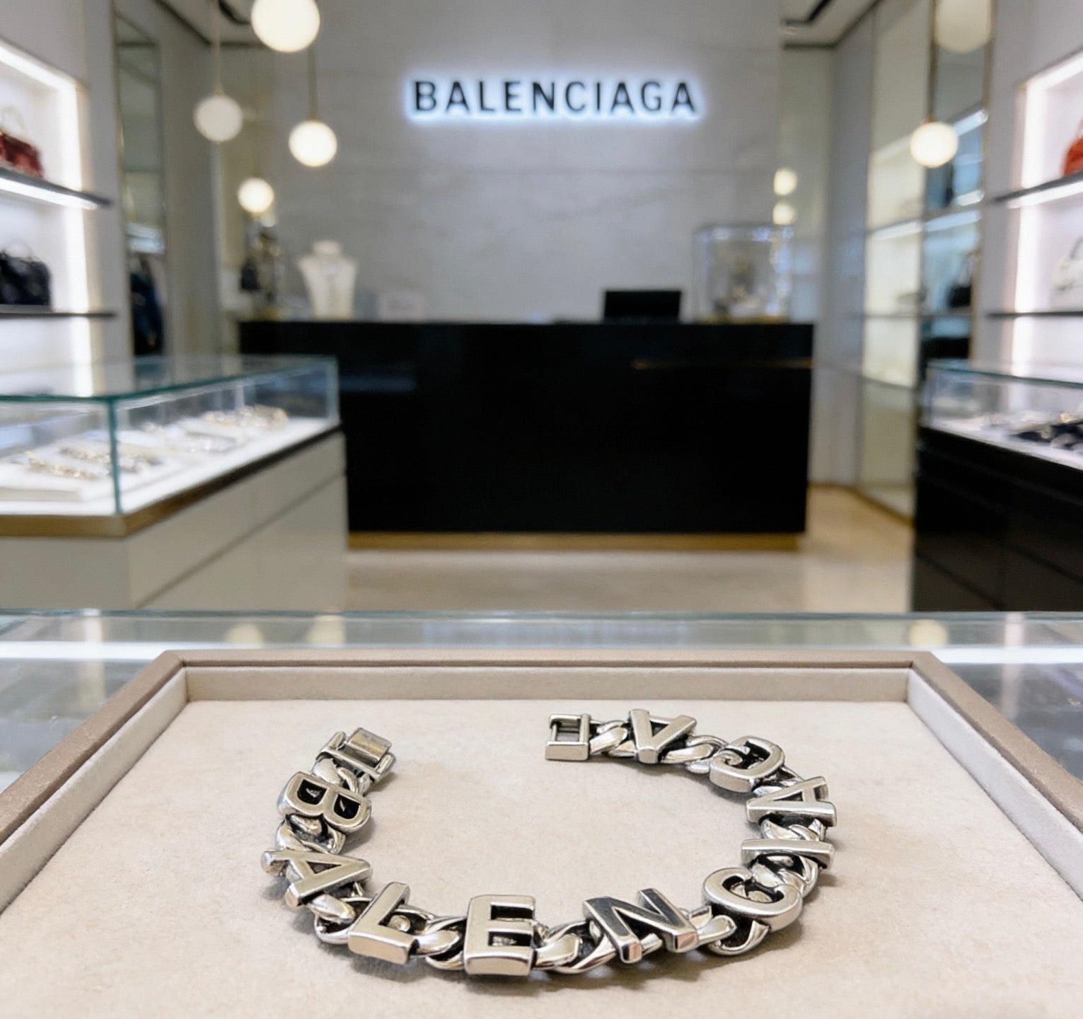 Geometric Emblem Bracelet in Polished Metal-Tone – Design 076 styled product view