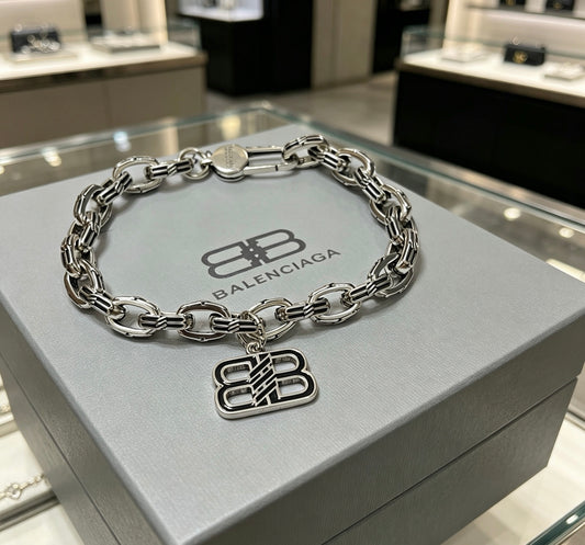 Geometric Emblem Bracelet in Polished Metal-Tone – Design 075 main product view