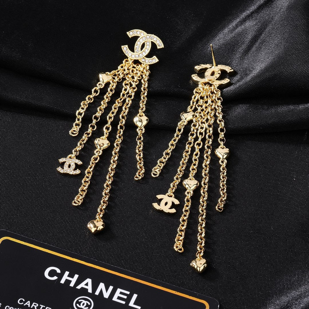 Signature Emblem Statement Earrings in Gold-Tone – Design 007 styled product view