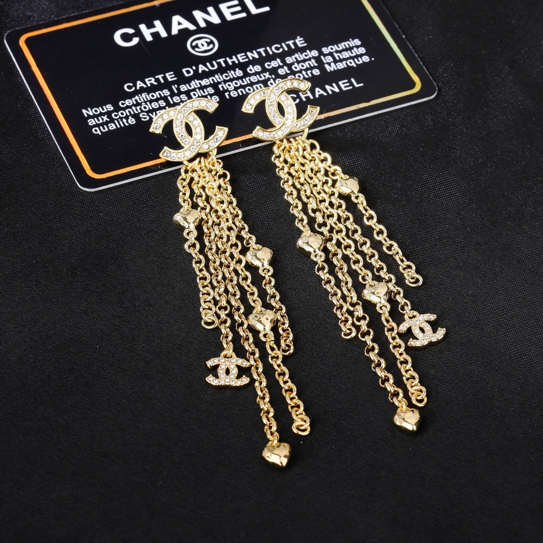 Signature Emblem Statement Earrings in Gold-Tone – Design 007 detail view