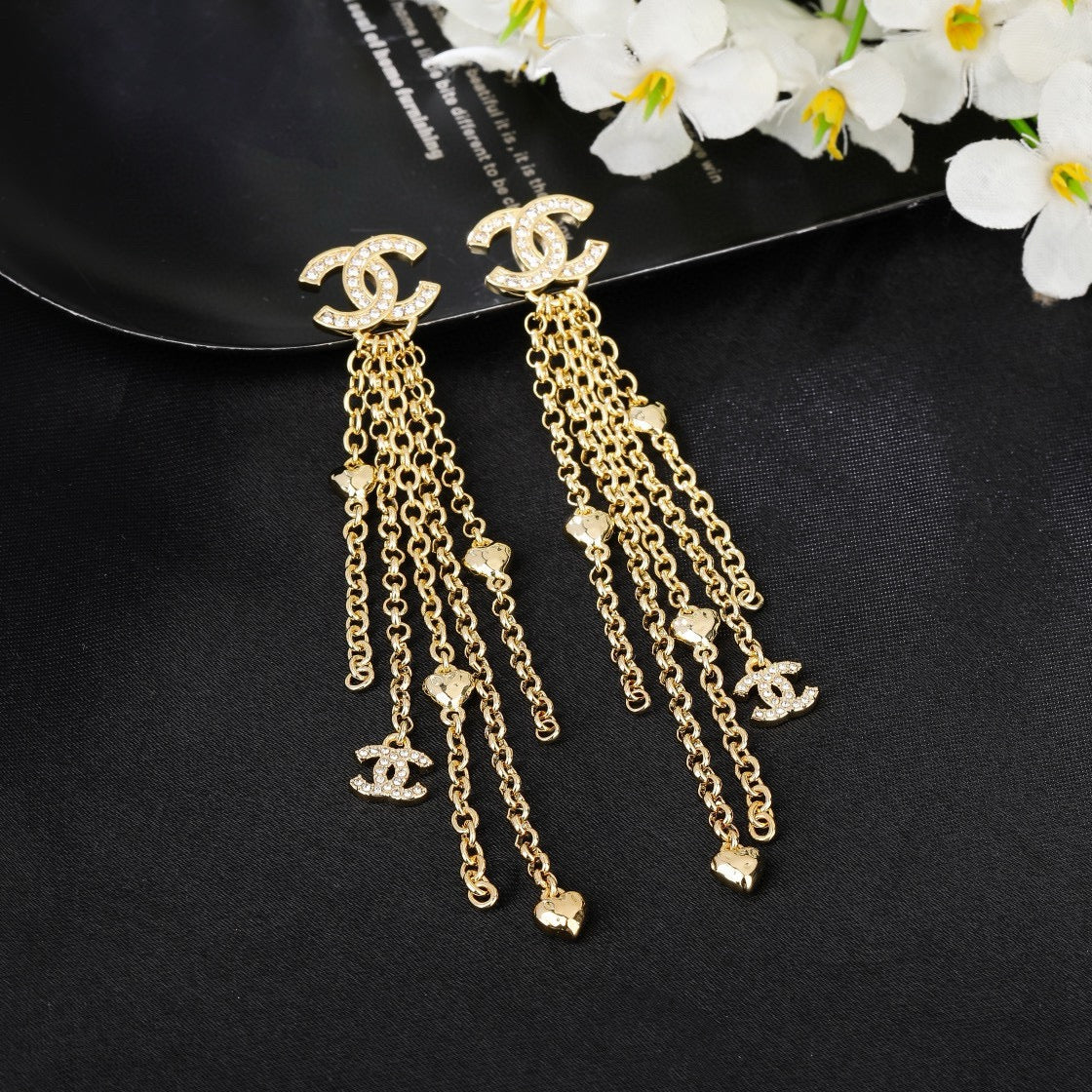 Signature Emblem Statement Earrings in Gold-Tone – Design 007 main product view