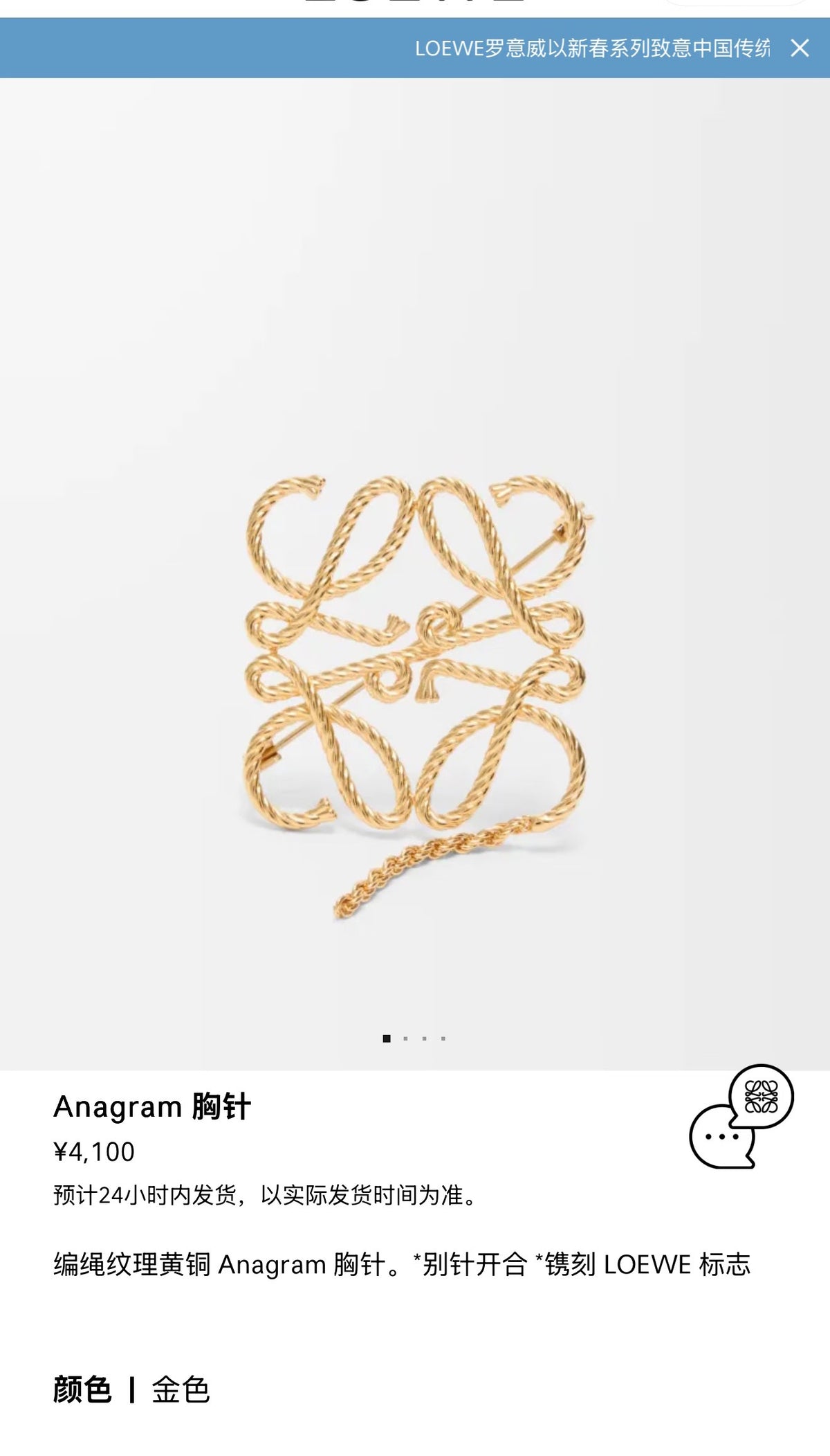 Signature Emblem Brooch in Polished Metal-Tone – Design 014 main product view