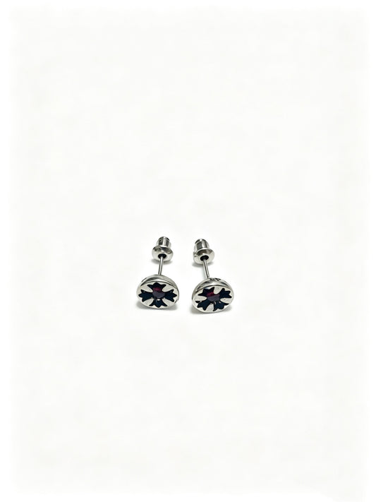 Signature Emblem Statement Earrings in Polished Metal-Tone – Design 005 main product view