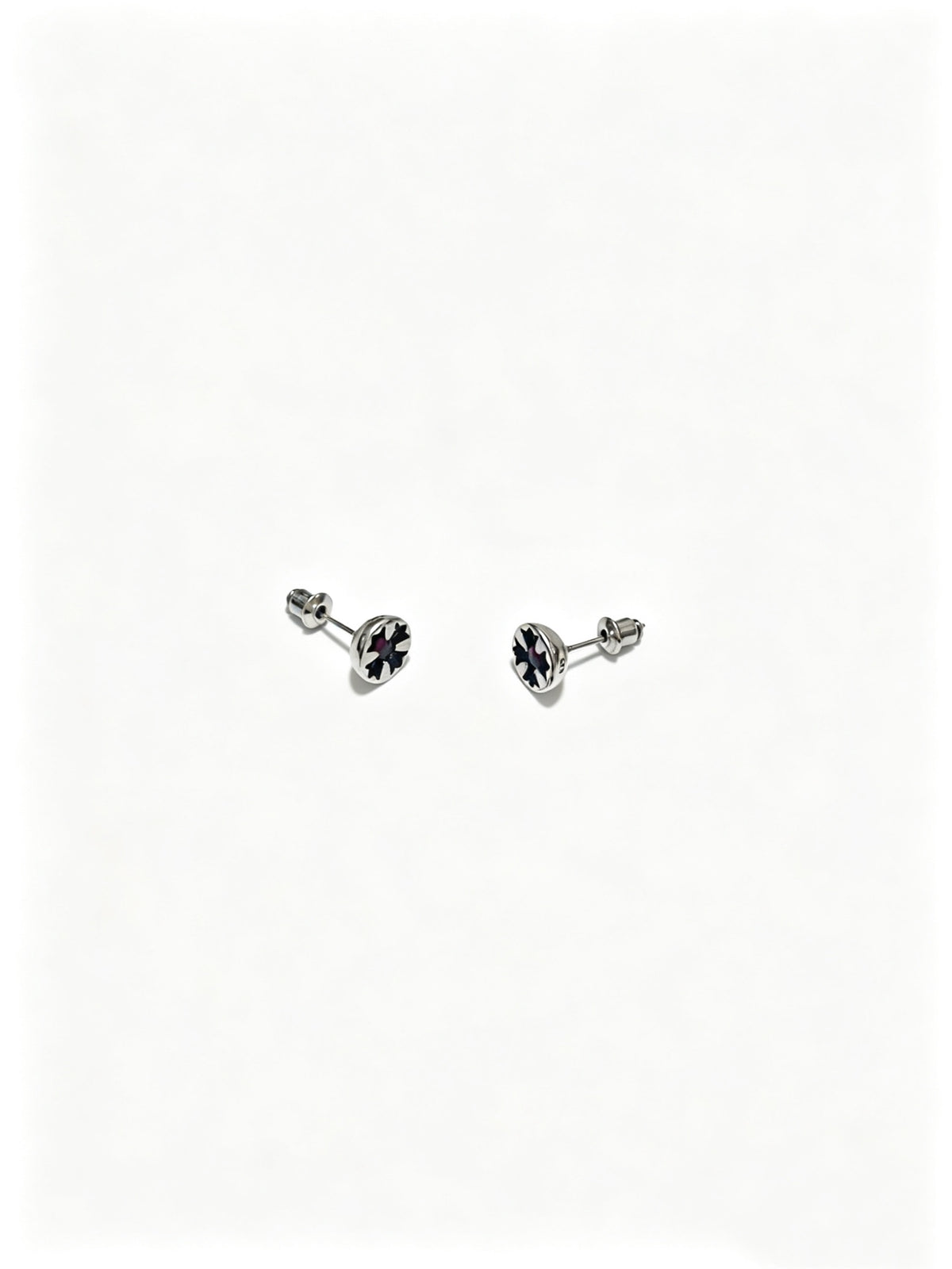 Signature Emblem Statement Earrings in Polished Metal-Tone – Design 005 front product view