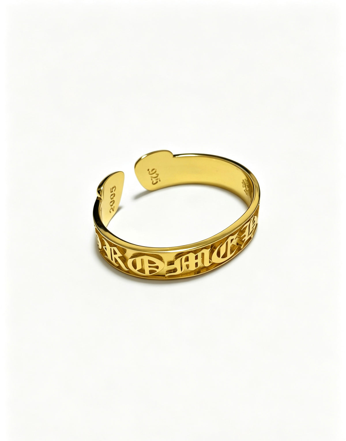 Signature Emblem Bangle in Polished Metal-Tone – Design 004 close-up detail