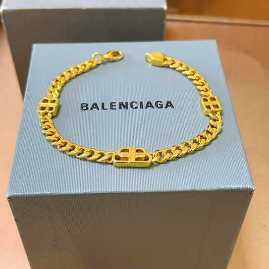 Geometric Emblem Bracelet in Polished Metal-Tone – Design 038 main product view