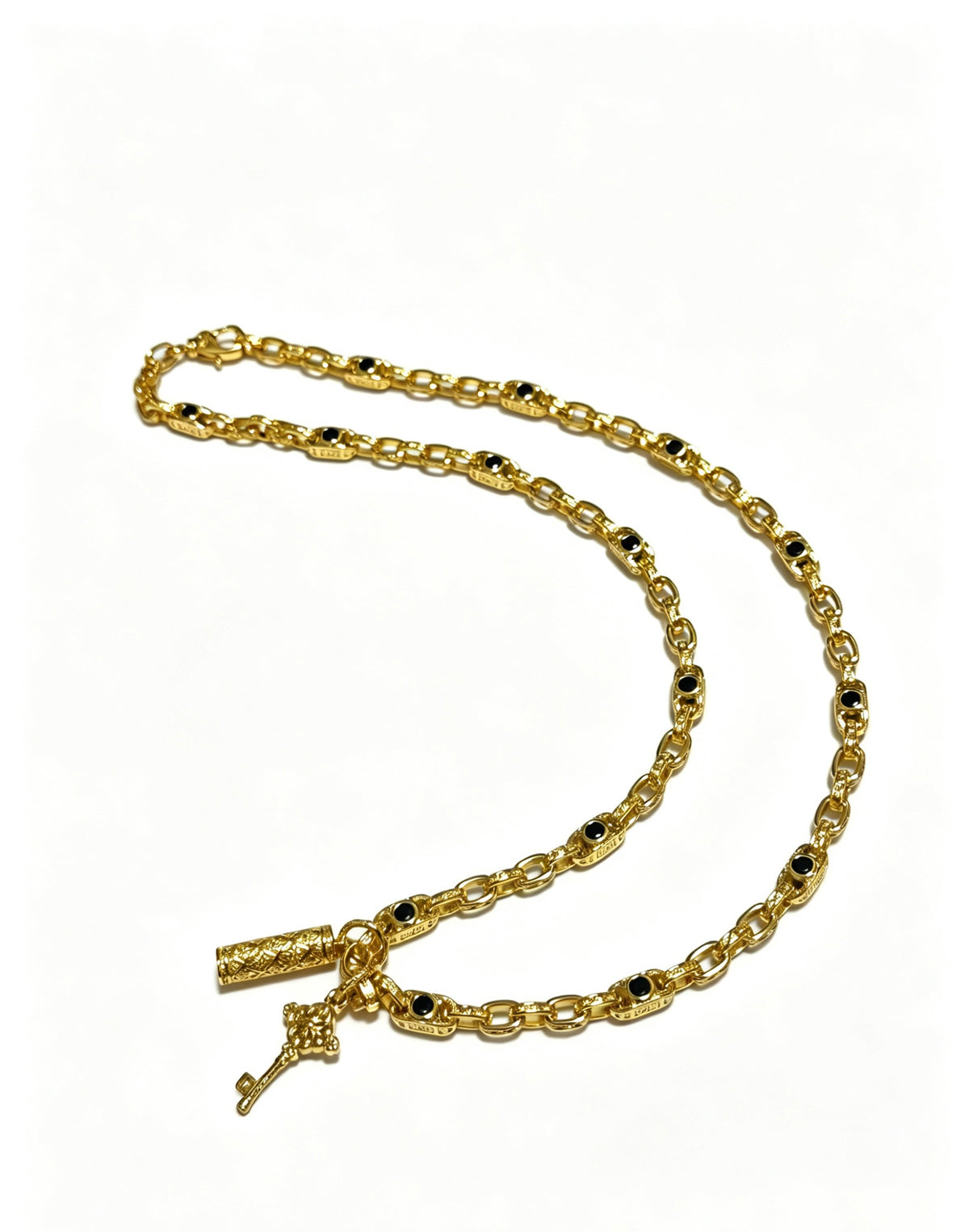 Signature Emblem Pendant Necklace in Polished Metal-Tone – Design 004 main product view