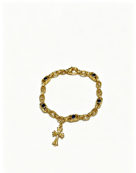 Signature Emblem Bracelet in Polished Metal-Tone – Design 006 main product view