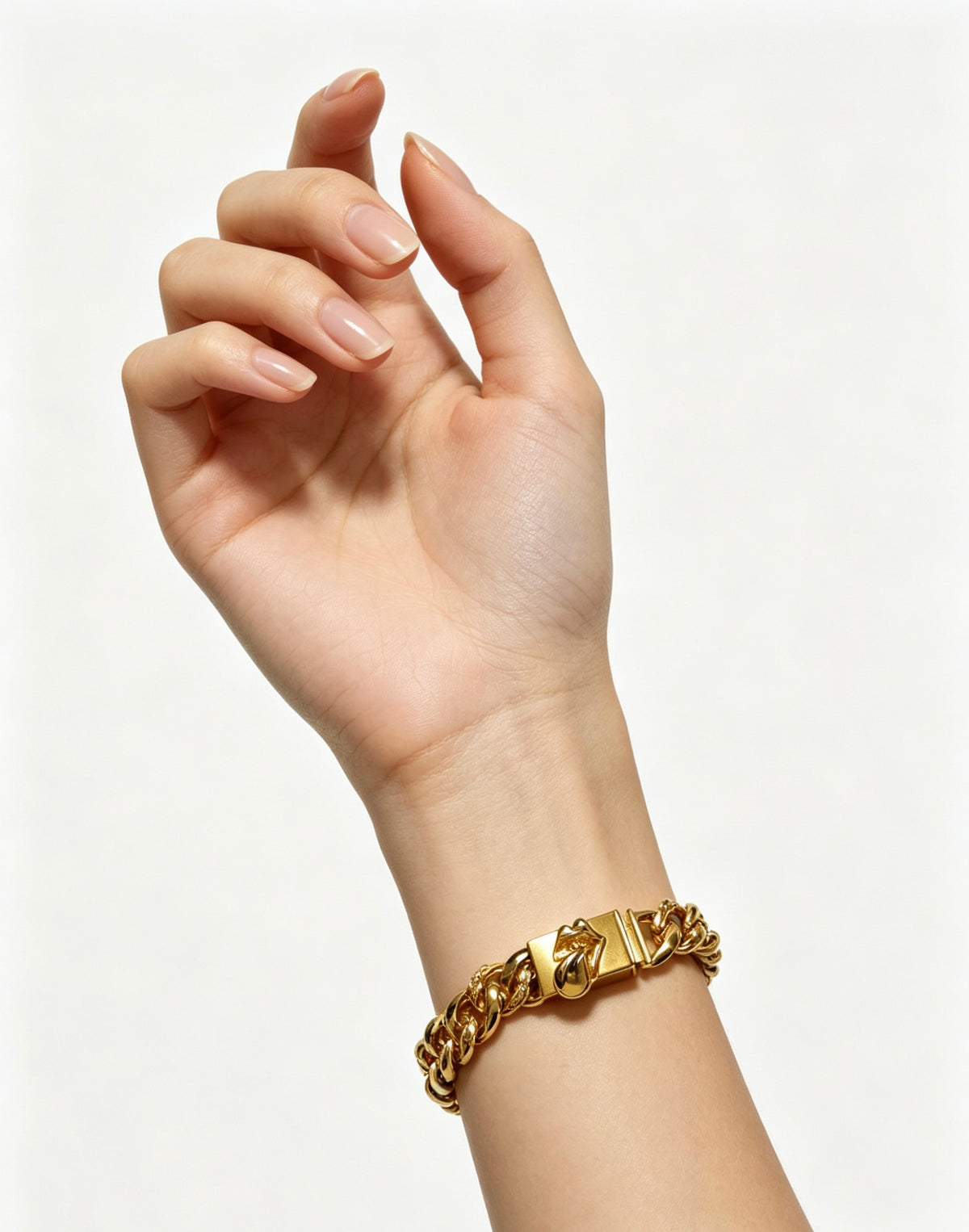 Signature Emblem Bracelet in Polished Metal-Tone – Design 005 detail view