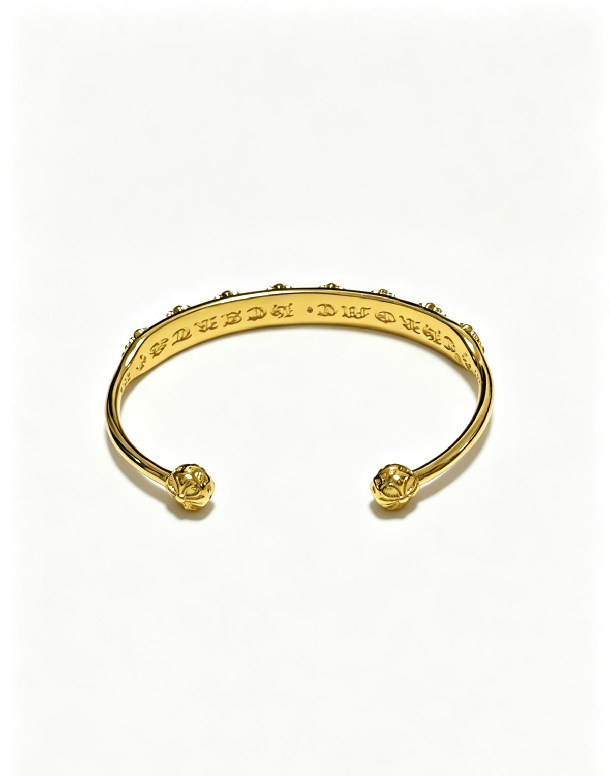 Signature Emblem Bangle in Polished Metal-Tone – Design 002 styled product view