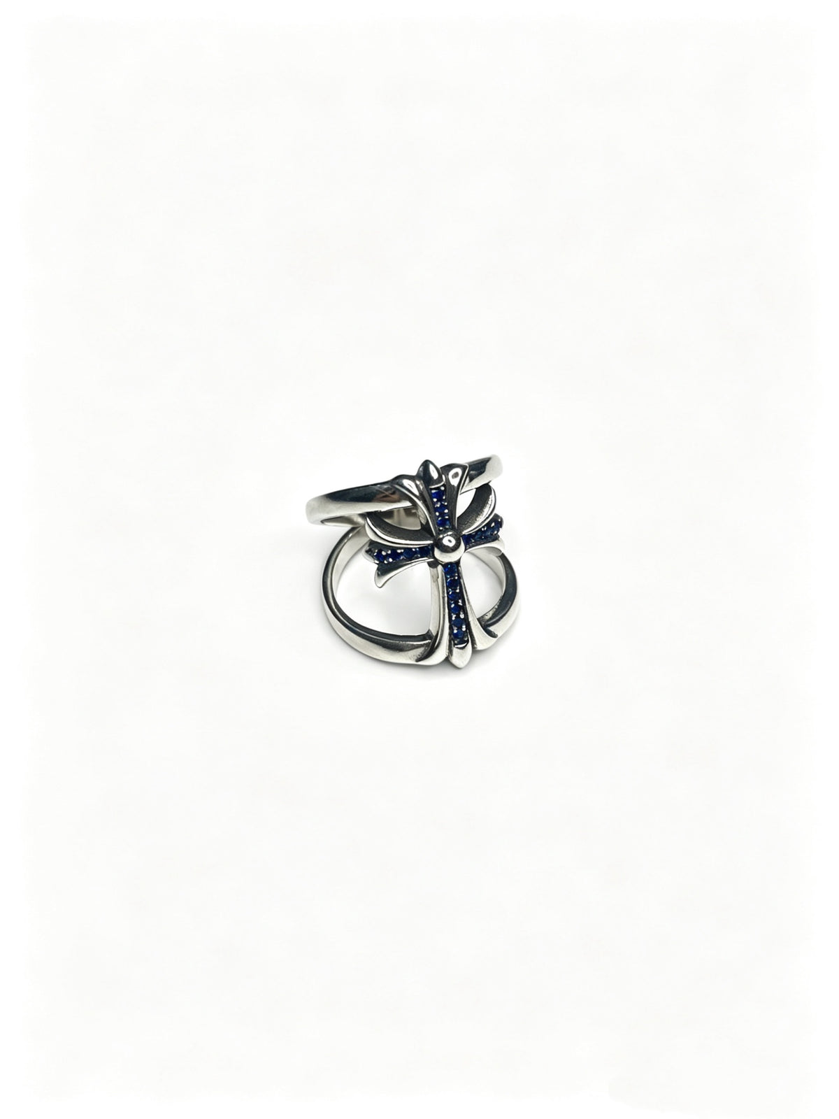 Signature Emblem Statement Ring in Polished Metal-Tone – Design 010 detail view
