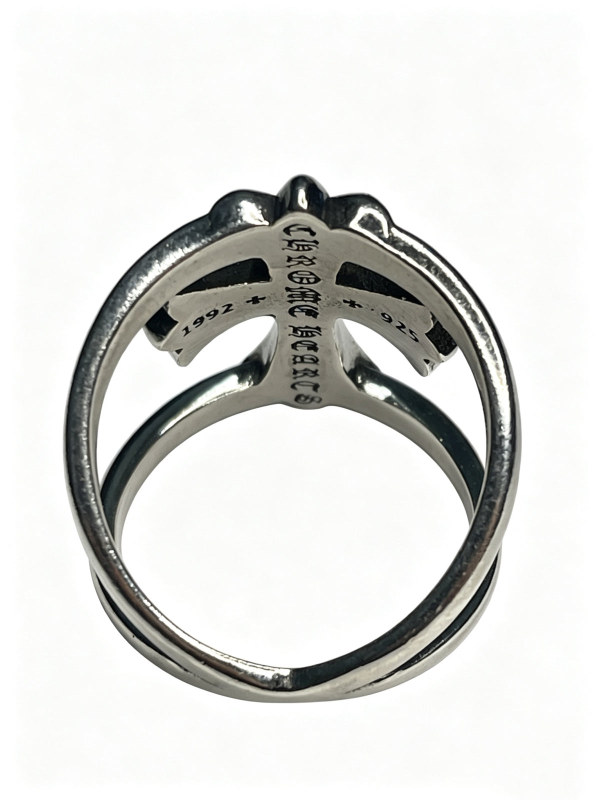 Signature Emblem Statement Ring in Polished Metal-Tone – Design 013 side detail