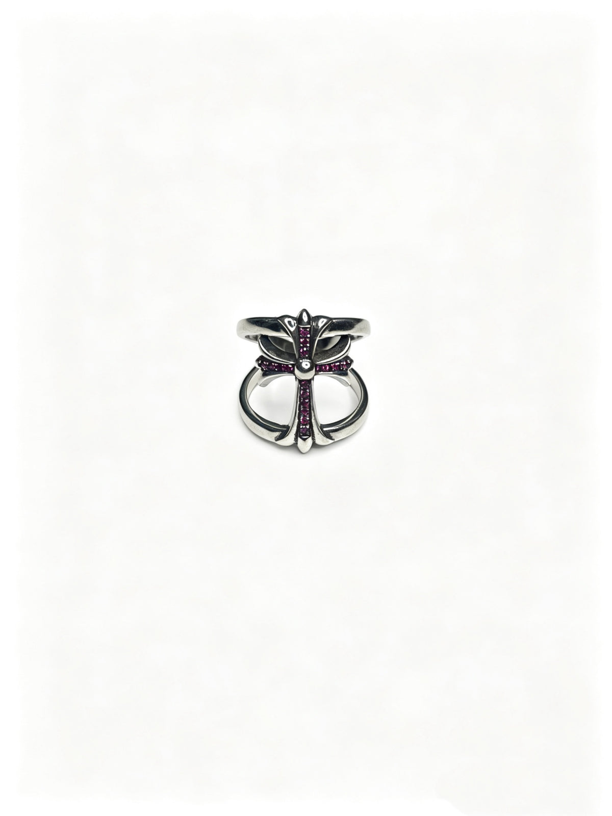 Signature Emblem Statement Ring in Polished Metal-Tone – Design 014 close-up detail