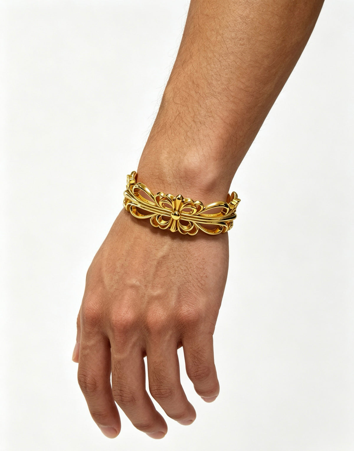Signature Emblem Bangle in Polished Metal-Tone – Design 010 main product view