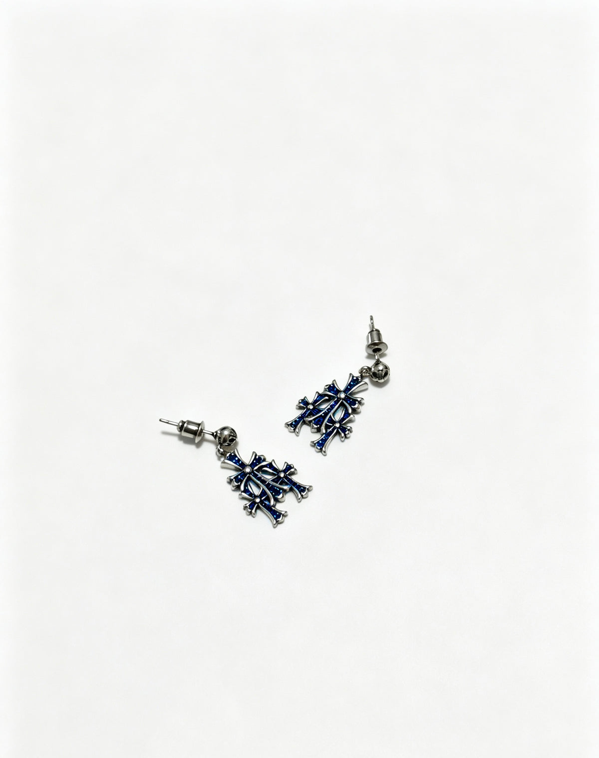 Signature Emblem Statement Earrings in Polished Metal-Tone – Design 019 front product view