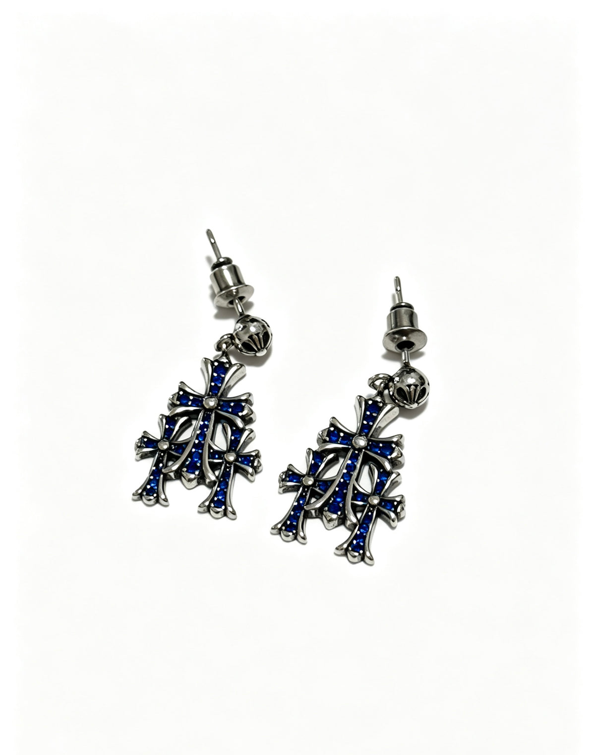 Signature Emblem Statement Earrings in Polished Metal-Tone – Design 019 close-up detail