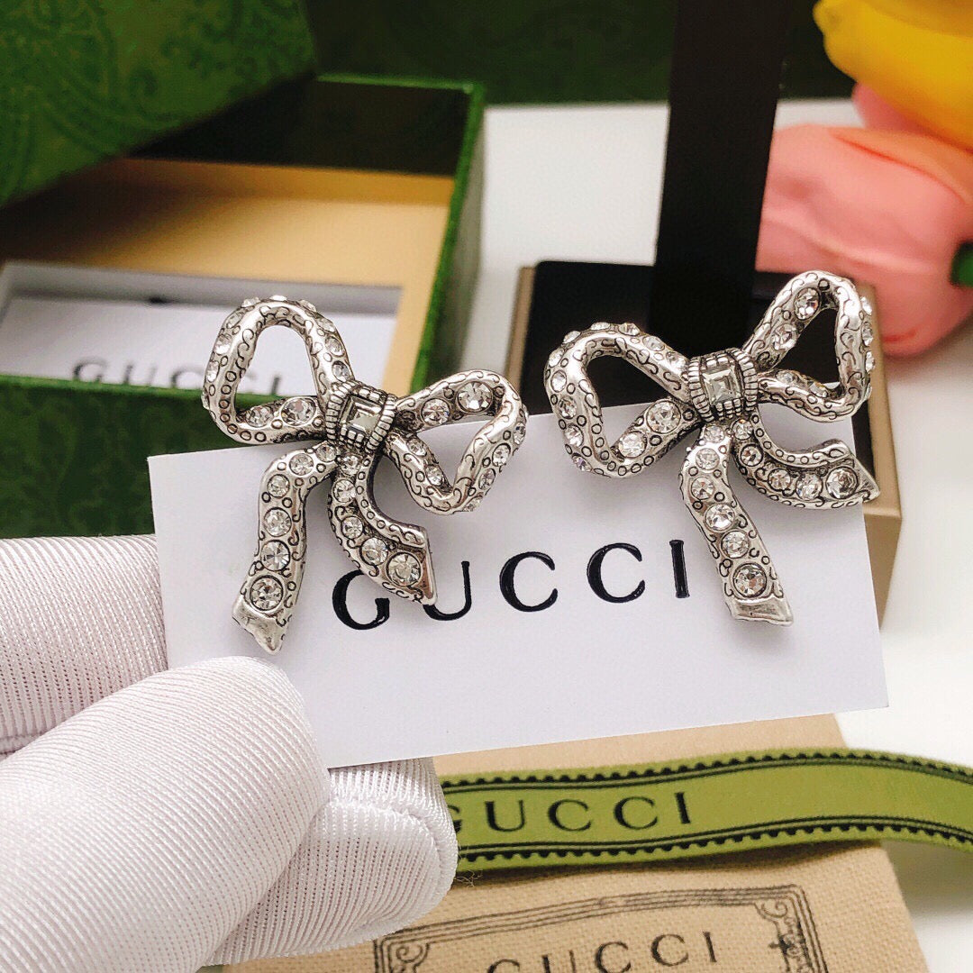 Bow Crystal-Accent Stud Earrings main product view
