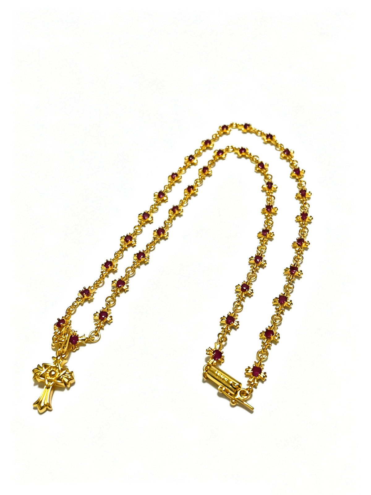 Signature Emblem Pendant Necklace in Polished Metal-Tone – Design 027 detail view