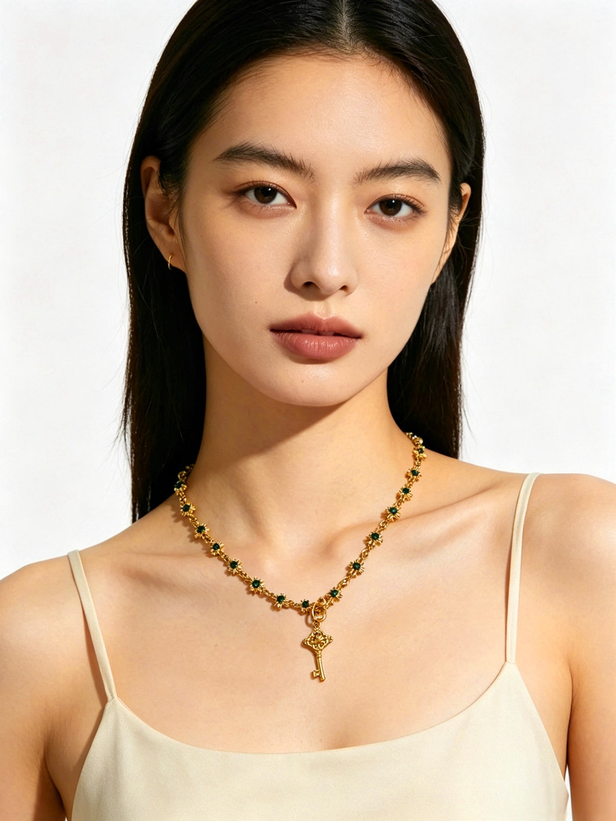 Signature Emblem Pendant Necklace in Polished Metal-Tone – Design 026 main product view