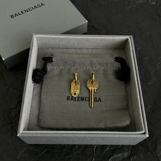 Ring Motif Statement Earrings in Polished Metal-Tone – Design 001 main product view