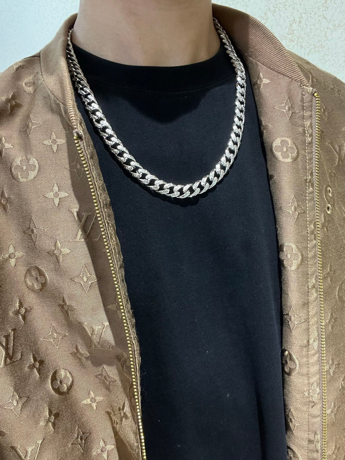 Geometric Emblem Pendant Necklace in Gold-Tone – Design 002 styled product view