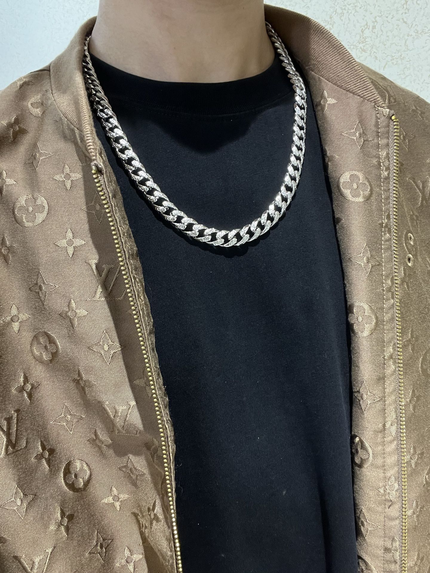 Geometric Emblem Pendant Necklace in Gold-Tone – Design 002 styled product view
