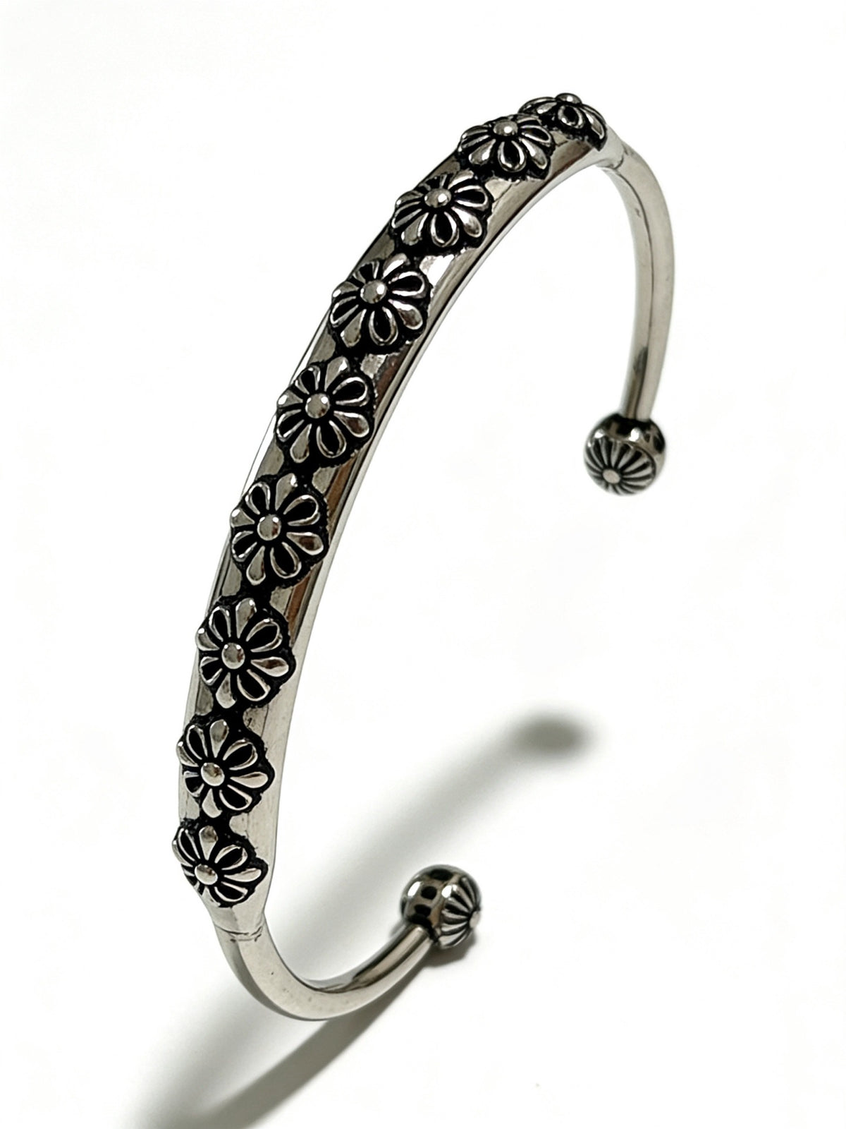 Signature Emblem Bangle in Polished Metal-Tone – Design 007 styled product view