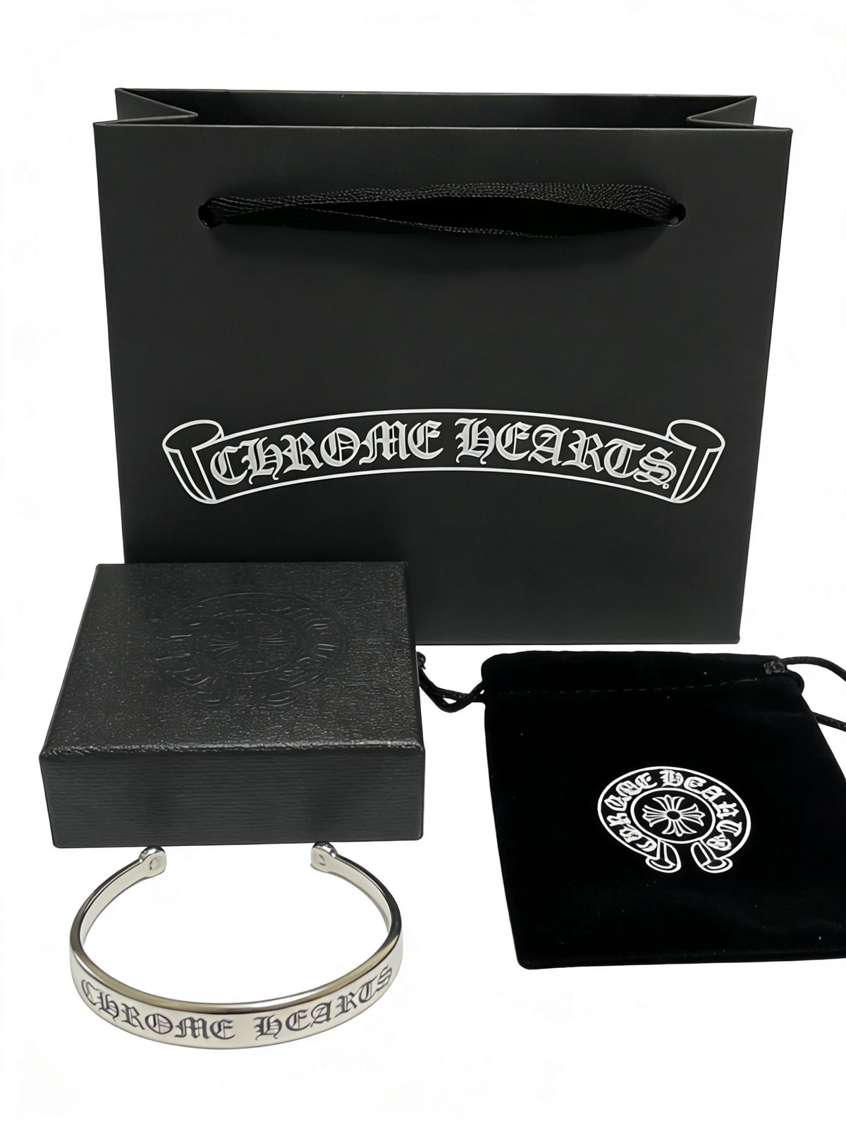 Signature Emblem Bangle in Polished Metal-Tone – Design 009 styled product view