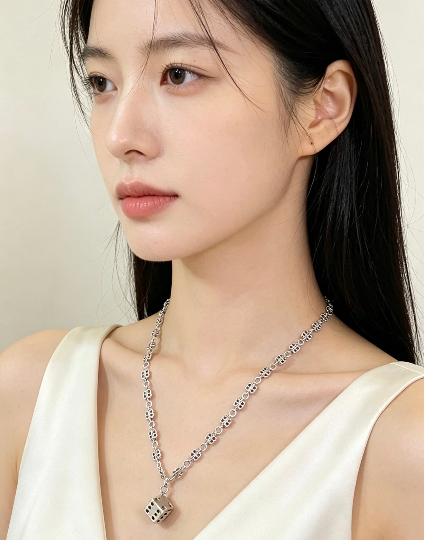 Geometric Emblem Pendant Necklace in Polished Metal-Tone – Vintage Detail – Design 016 front product view