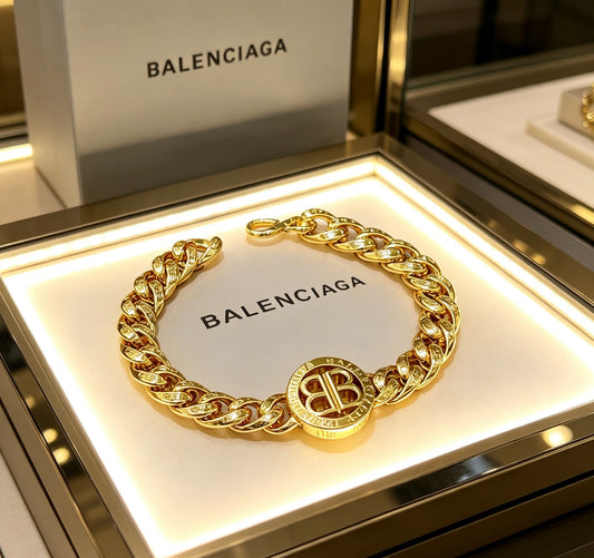 Geometric Emblem Bracelet in Polished Metal-Tone – Design 014 main product view