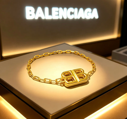 Geometric Emblem Bracelet in Polished Metal-Tone – Design 003 main product view