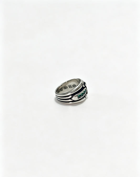 Signature Emblem Statement Ring in Polished Metal-Tone – Design 008 main product view