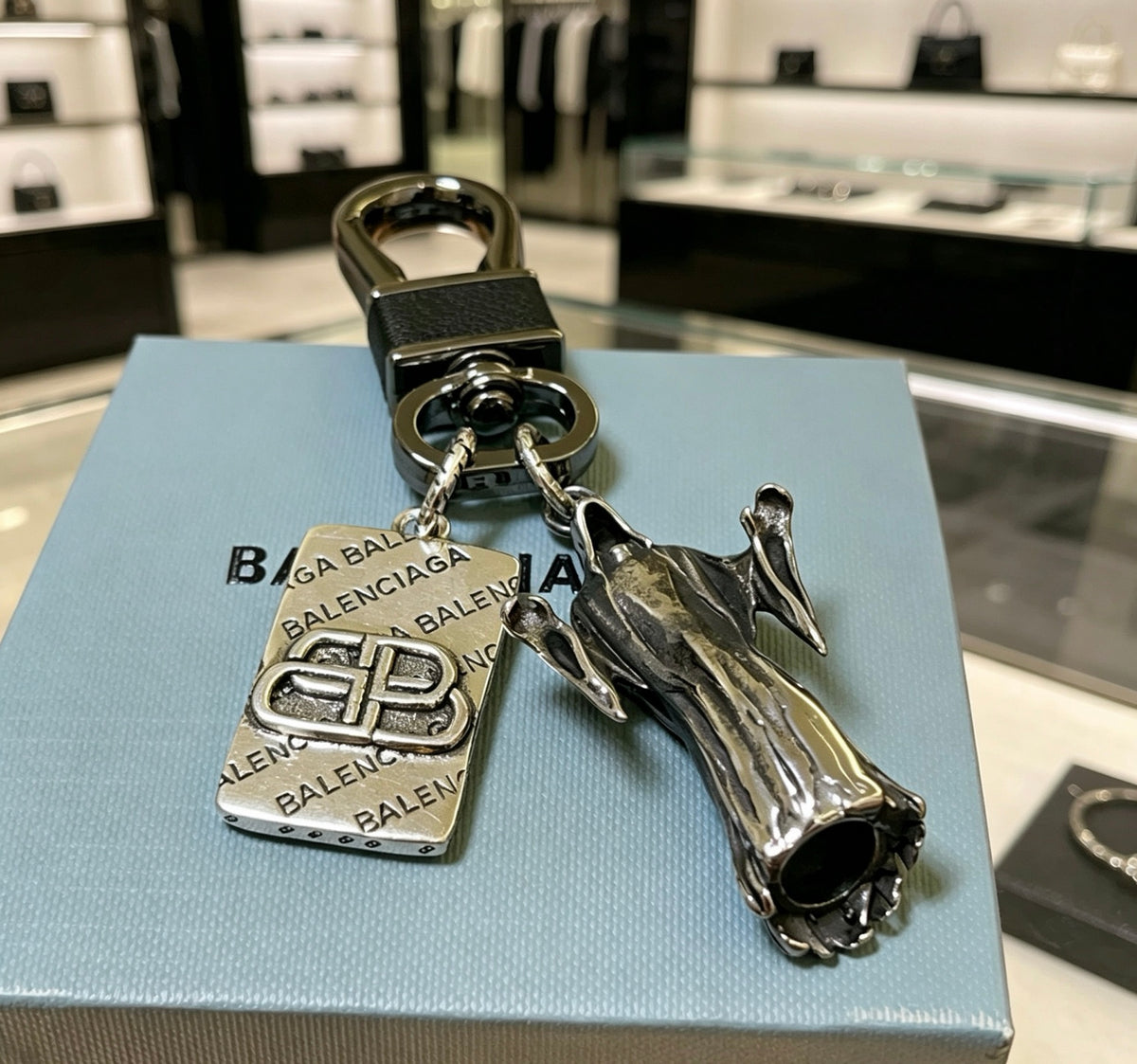 Key Jewelry Accessory in Polished Metal-Tone – Design 001 front product view